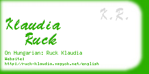 klaudia ruck business card